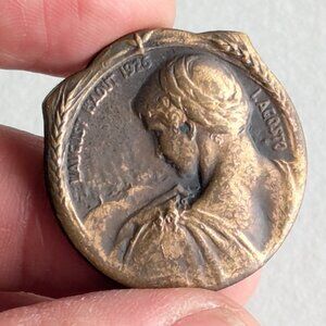 Antique 1926 Huguenin Locle Memorial Pin brooch National Day of Switzerland